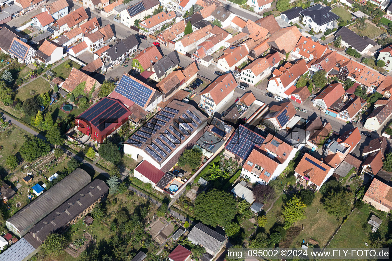 Kandel in the state Rhineland-Palatinate, Germany viewn from the air