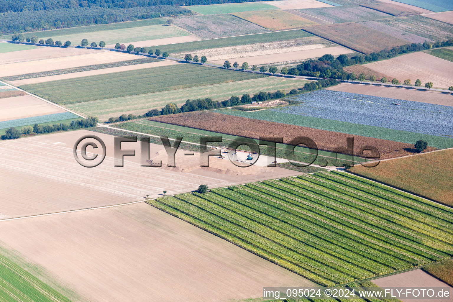 Hatzenbühl in the state Rhineland-Palatinate, Germany from the plane