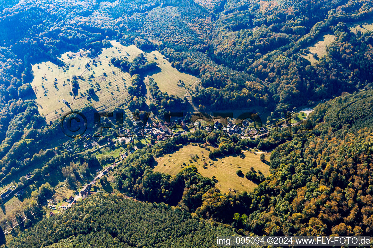 Niedersteinbach in the state Bas-Rhin, France from above