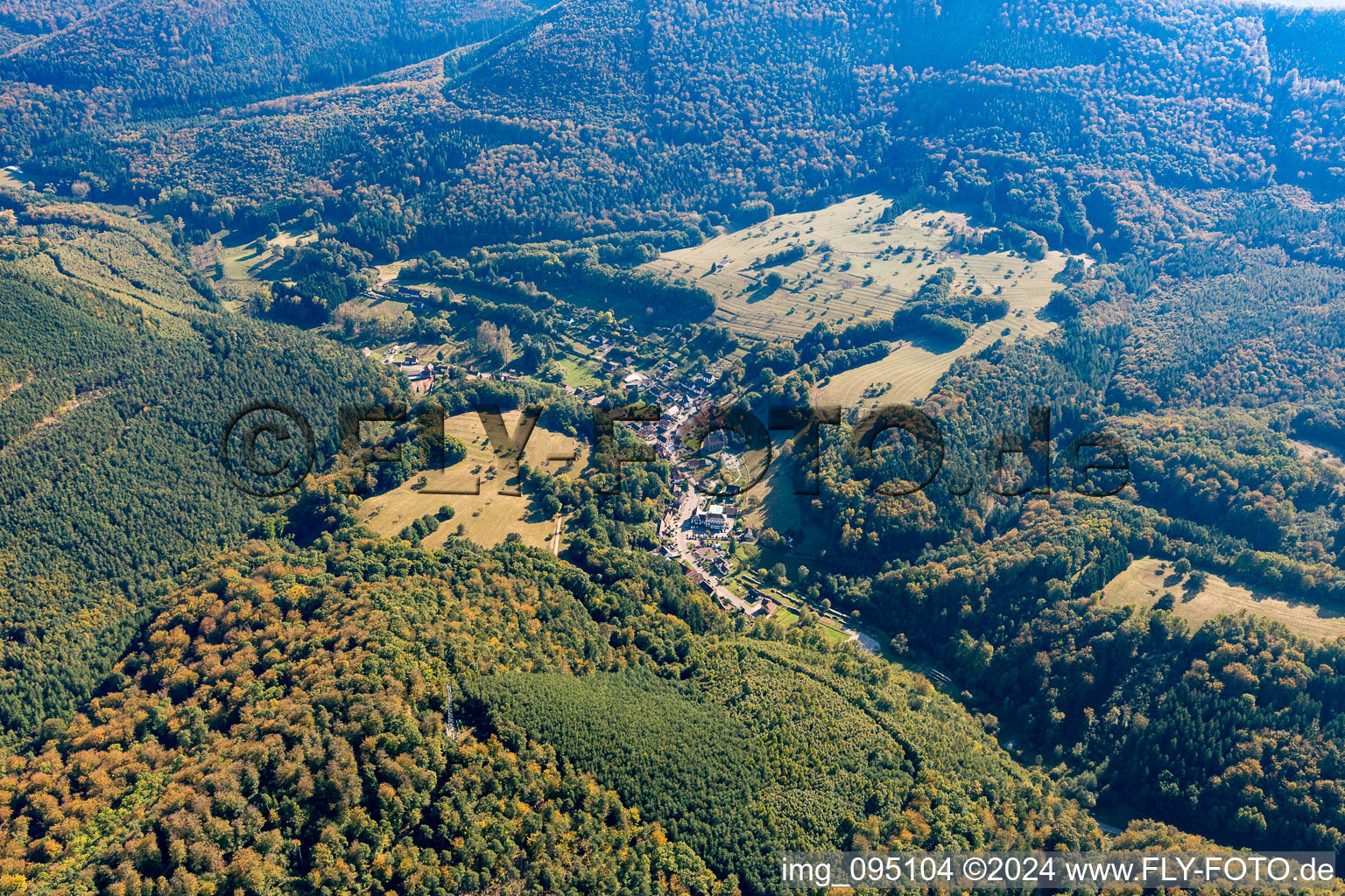 Niedersteinbach in the state Bas-Rhin, France from the drone perspective