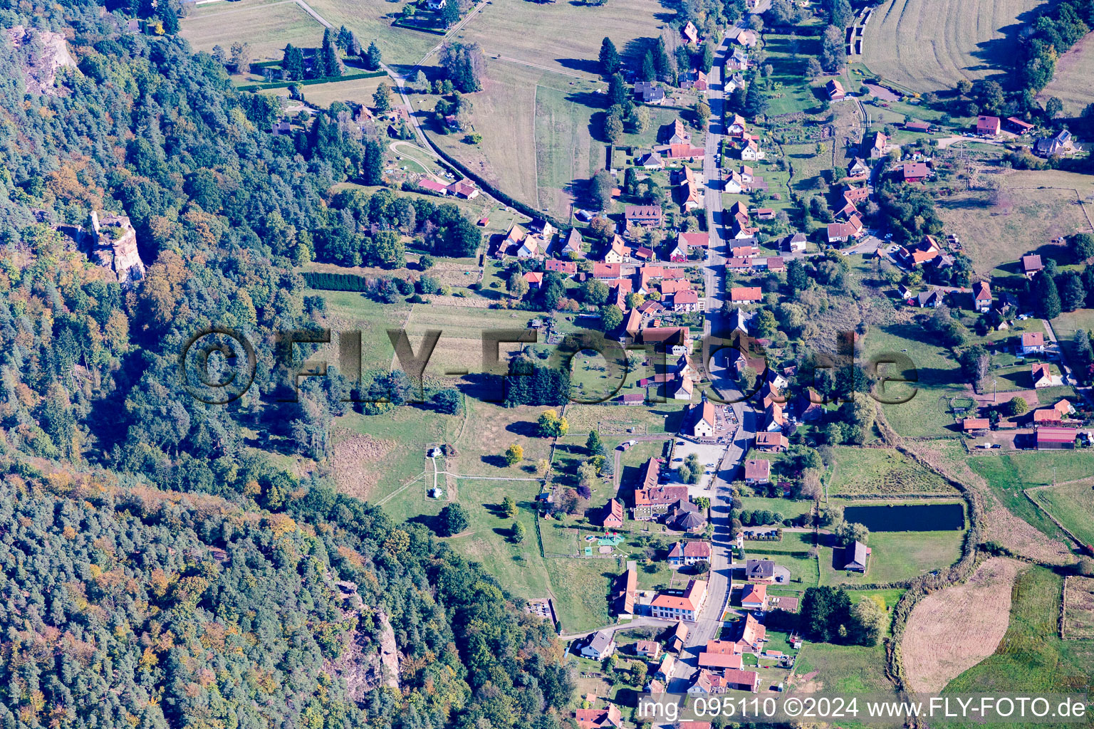 Oblique view of Obersteinbach in the state Bas-Rhin, France