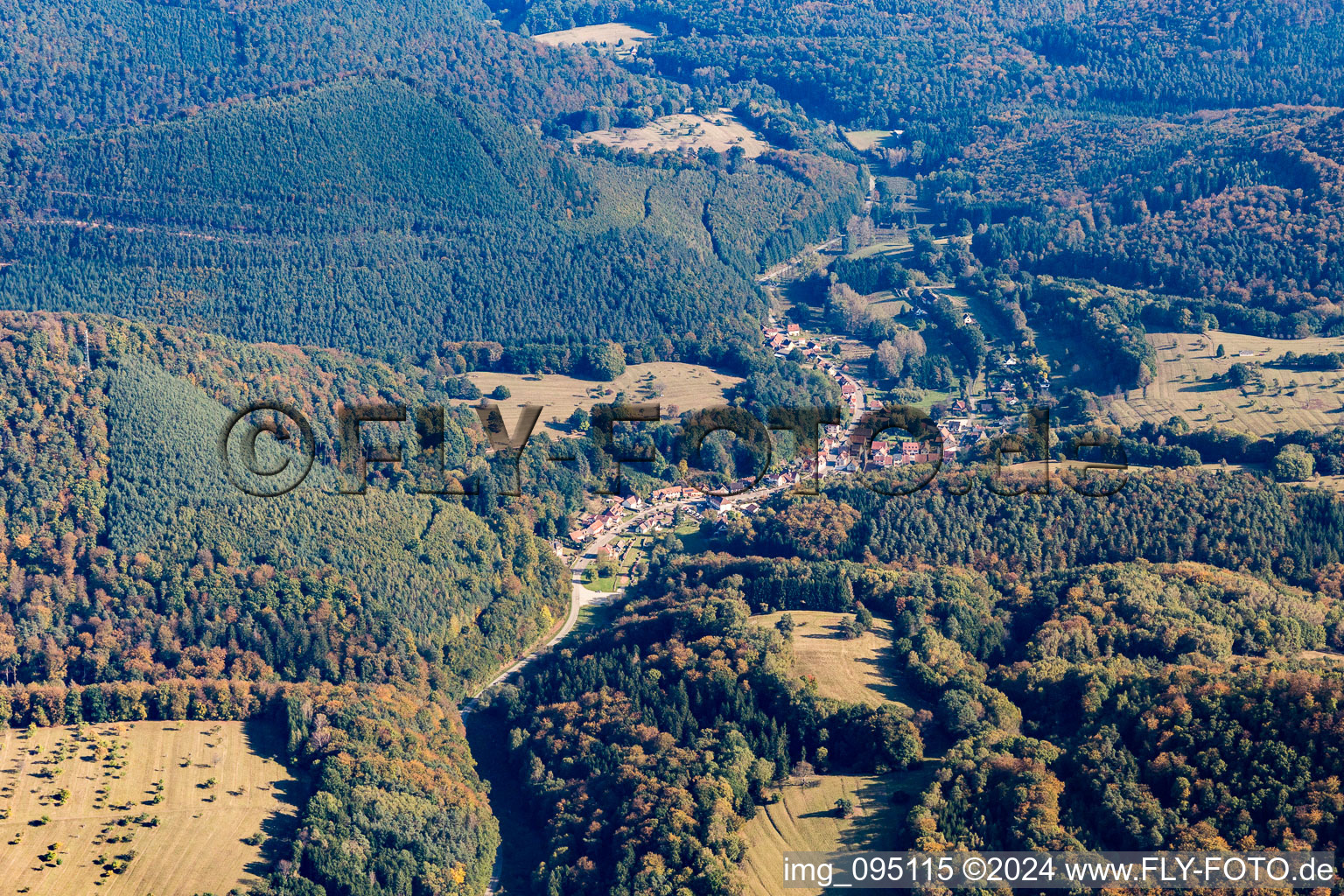 Niedersteinbach in the state Bas-Rhin, France from a drone