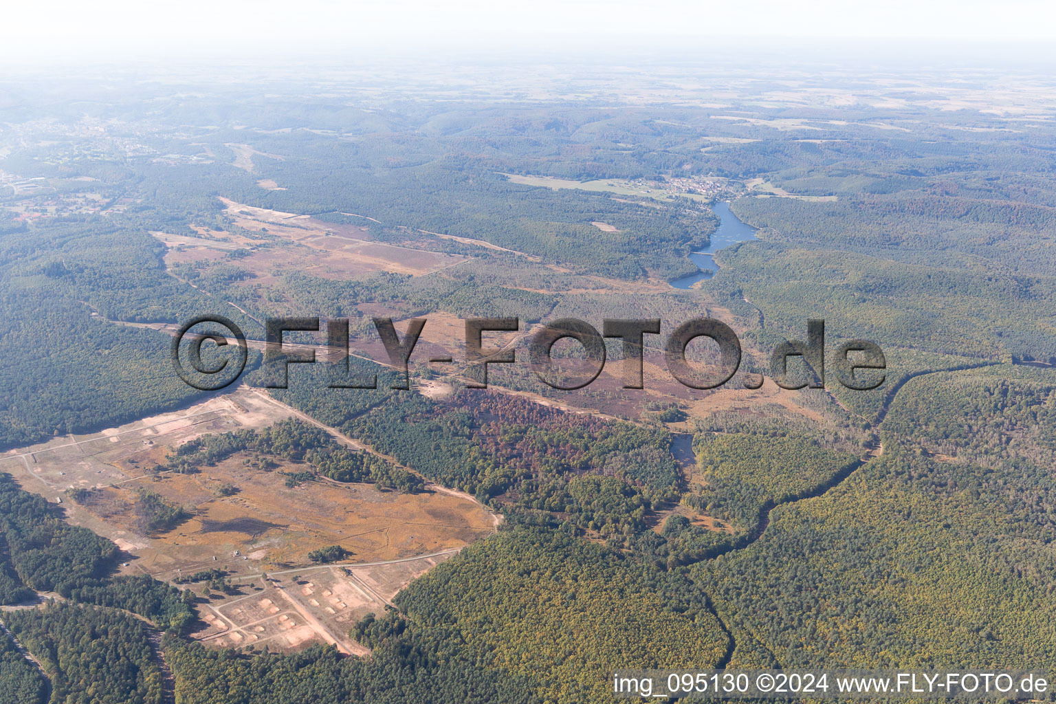 Aerial view of Bitche, military training area in Haspelschiedt in the state Moselle, France