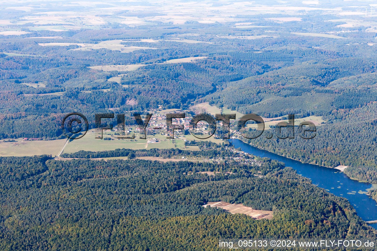 Aerial view of Haspelschiedt in the state Moselle, France