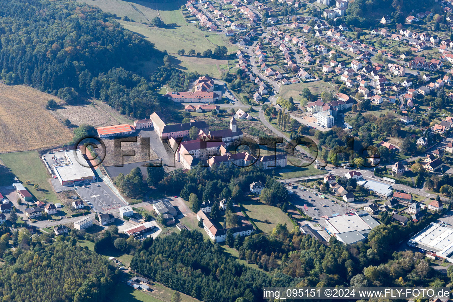 Oblique view of Bitche in the state Moselle, France