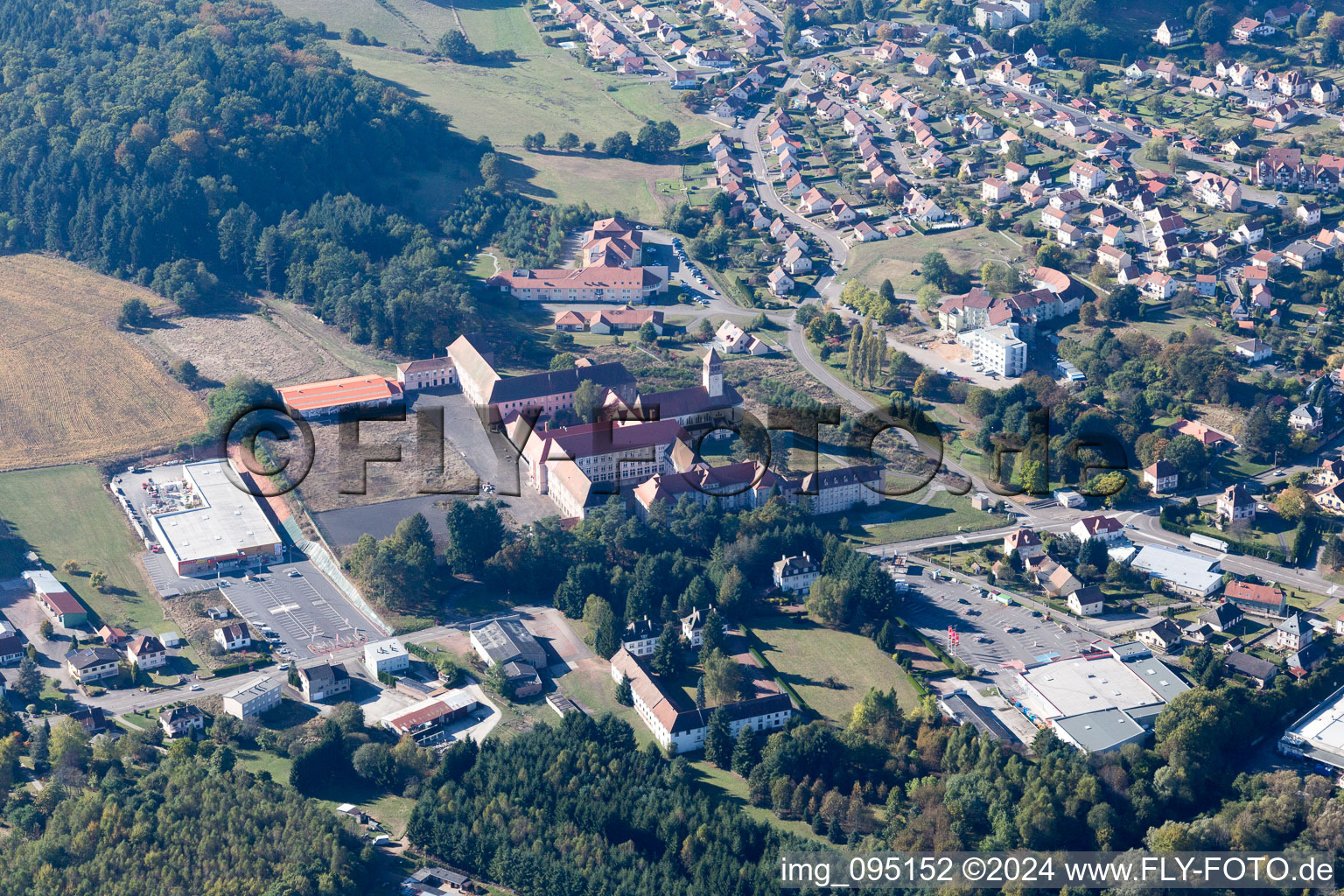 Bitche in the state Moselle, France from above