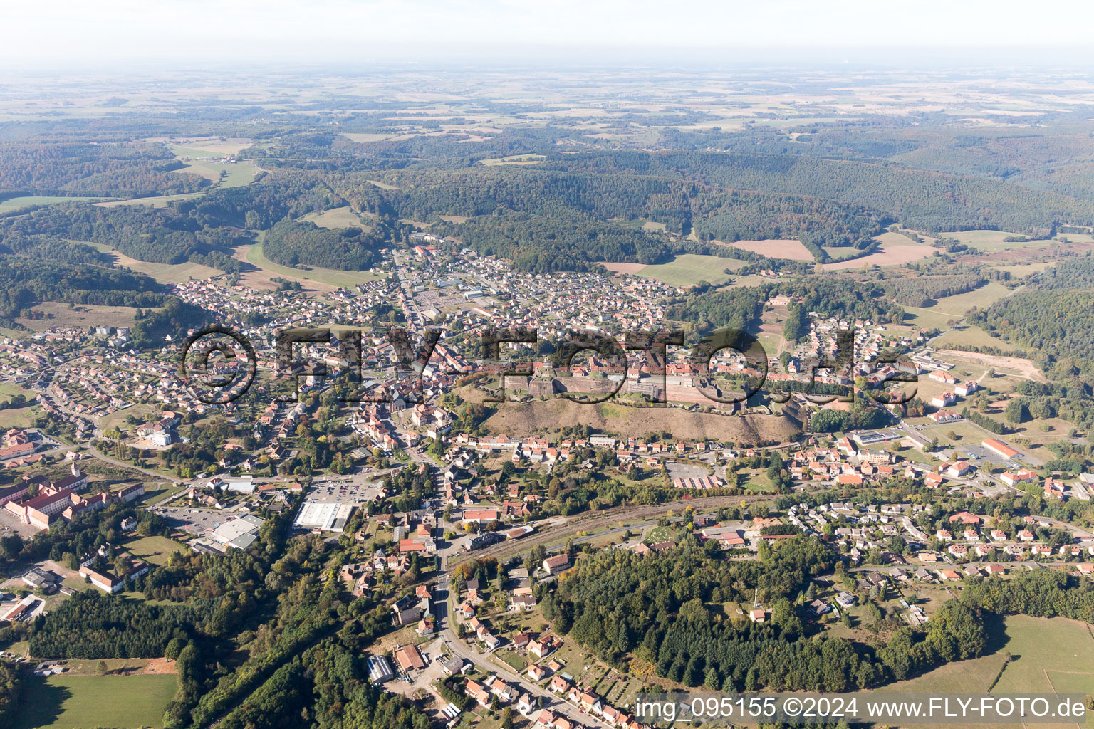 Bitche in the state Moselle, France from the plane