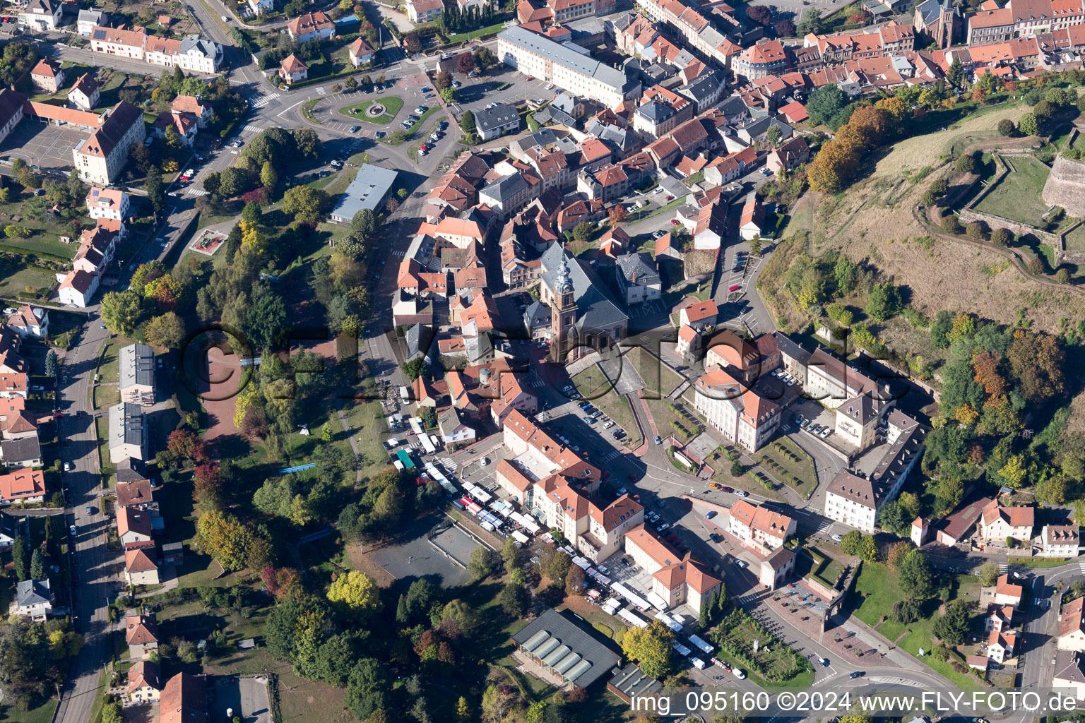 Bitche in the state Moselle, France from the drone perspective