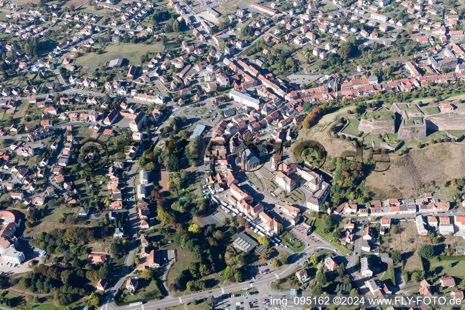 Bitche in the state Moselle, France seen from a drone