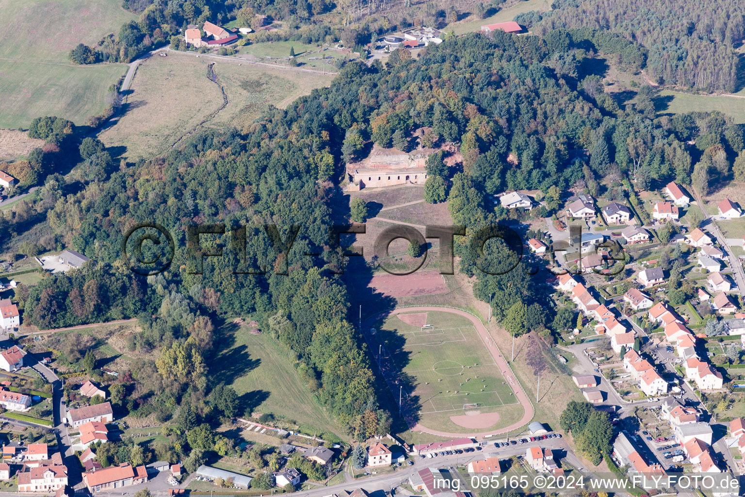 Oblique view of Bitche in the state Moselle, France