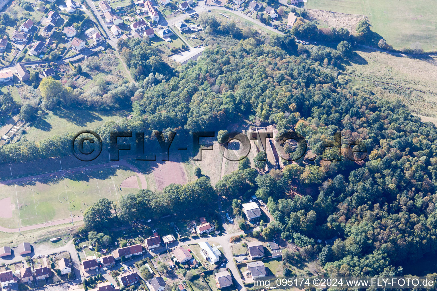 Bitche in the state Moselle, France from the drone perspective