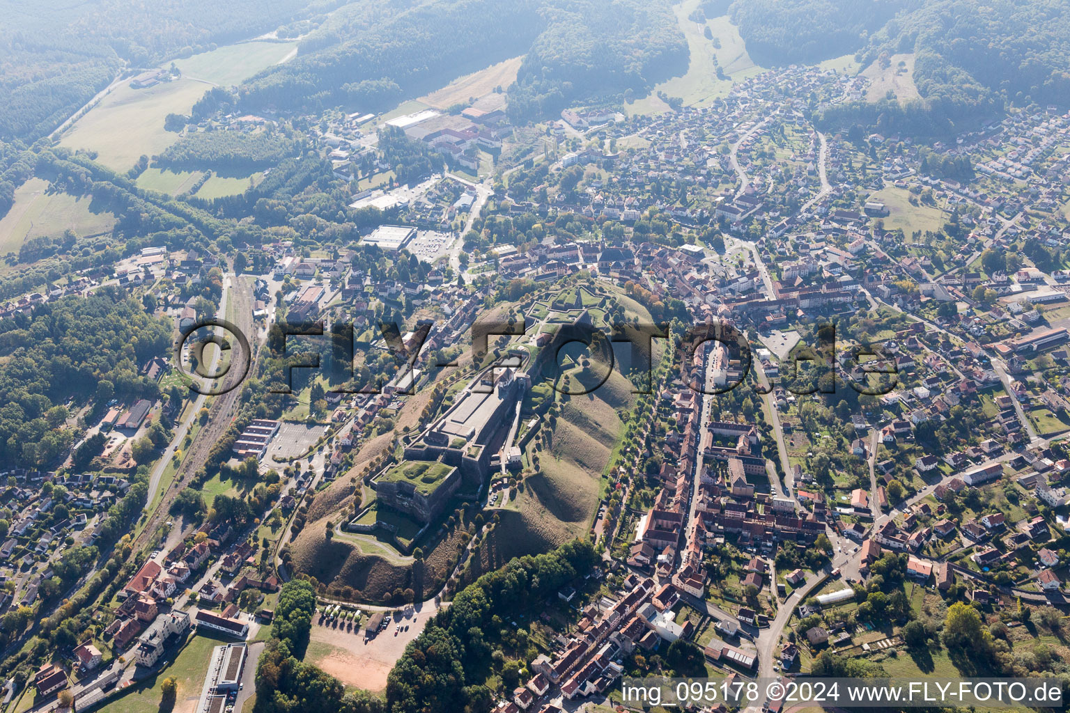 Aerial photograpy of Bitche in the state Moselle, France