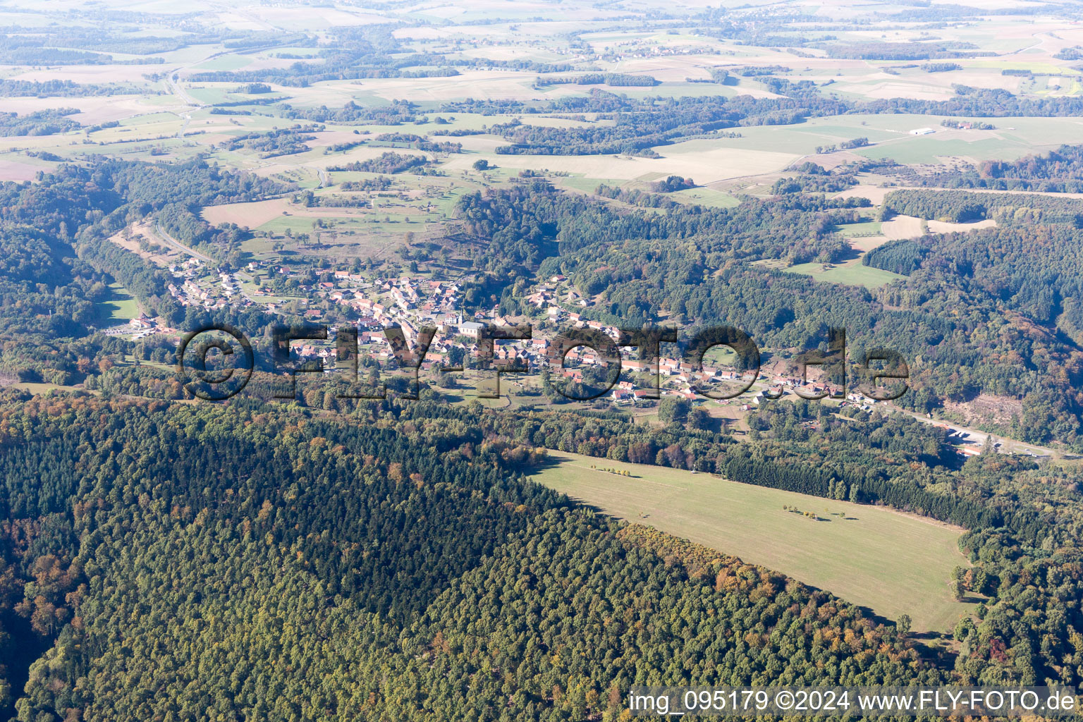 Oblique view of Bitche in the state Moselle, France