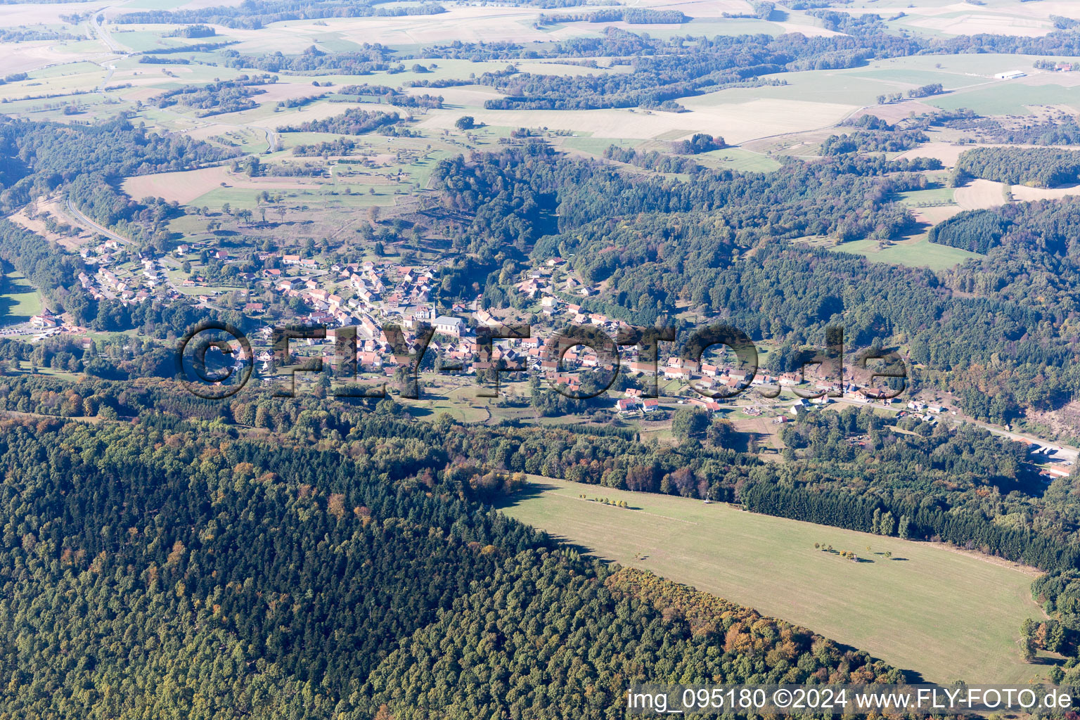 Bitche in the state Moselle, France from above