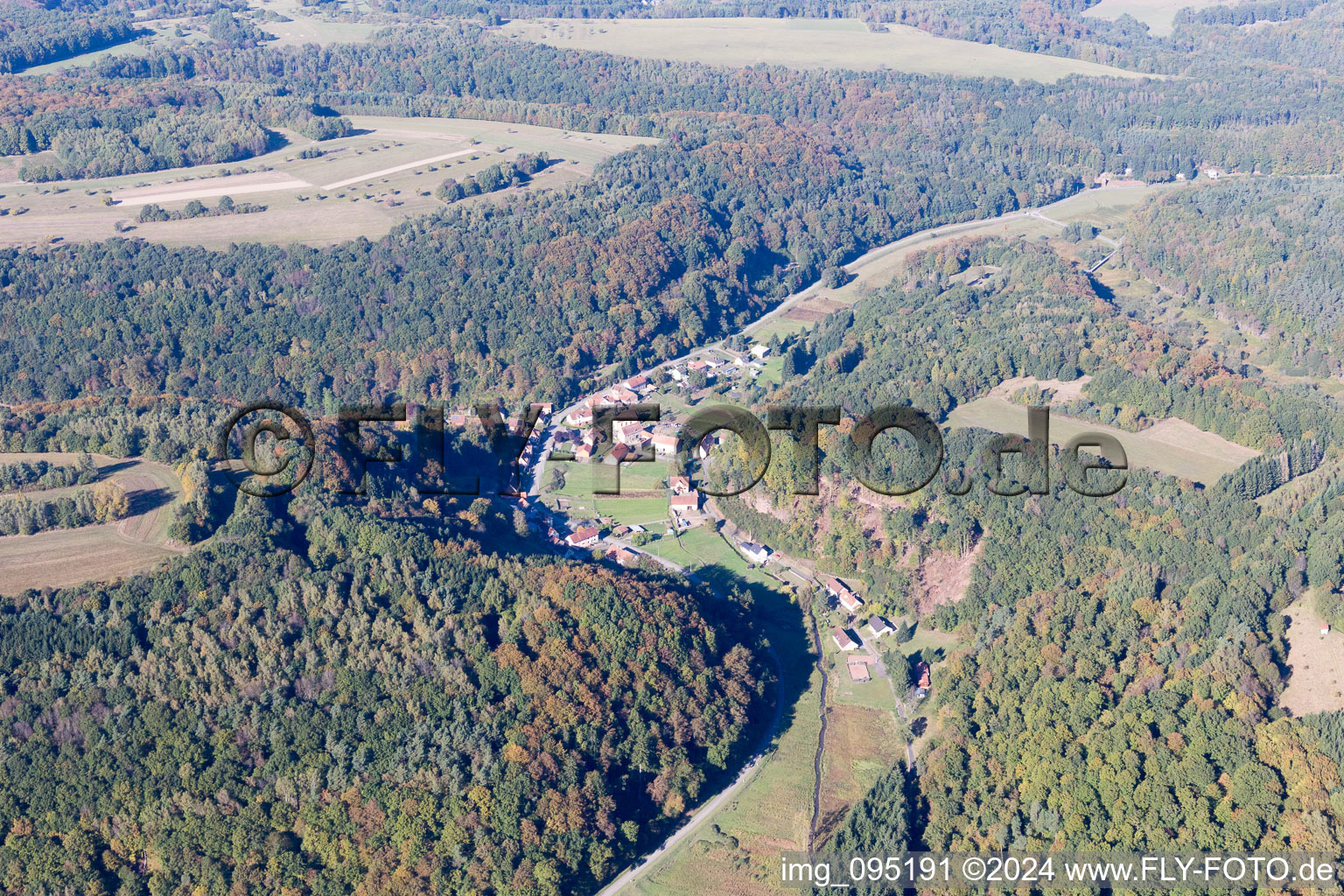 Aerial view of Bousseviller in the state Moselle, France