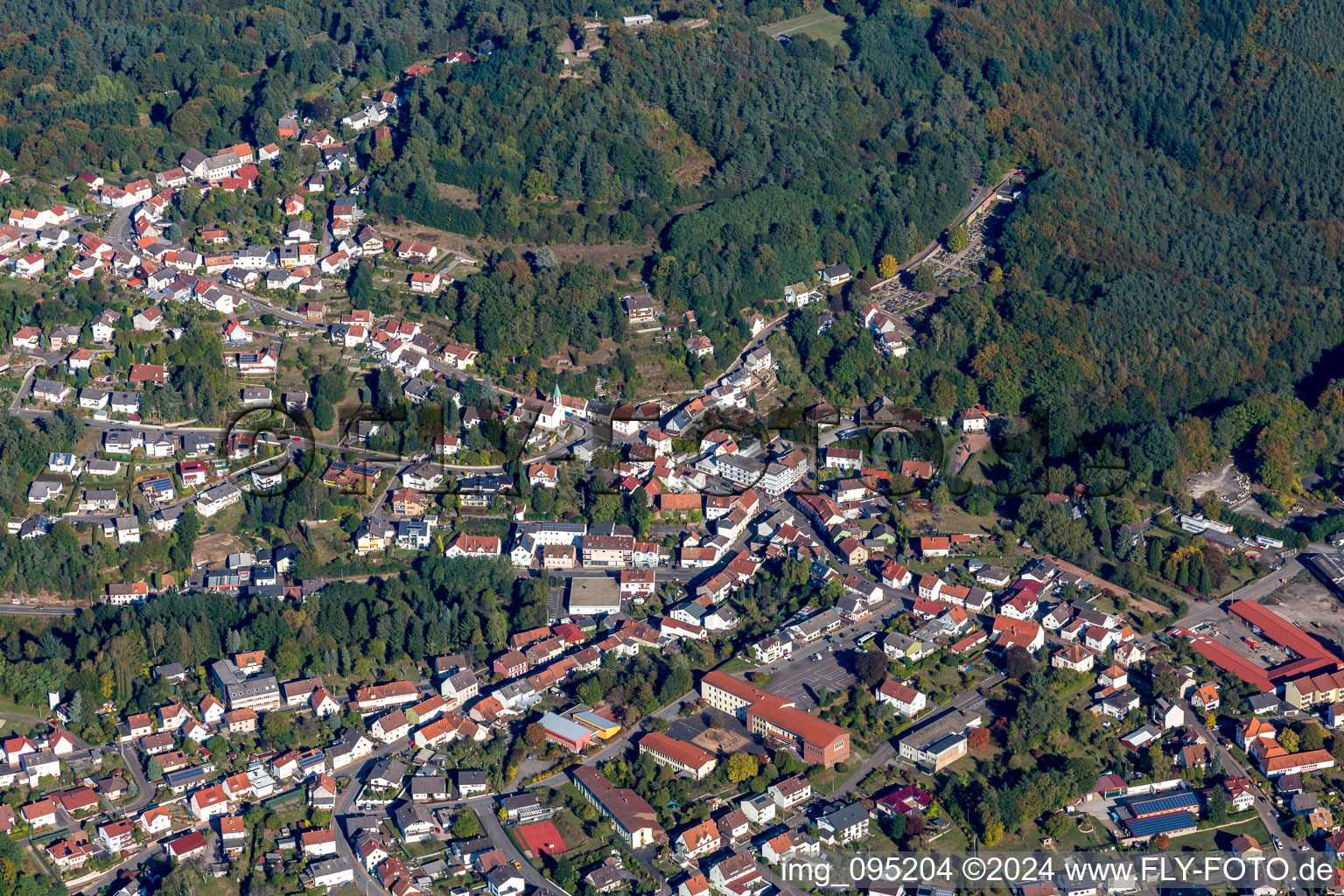 Aerial photograpy of Lemberg in the state Rhineland-Palatinate, Germany