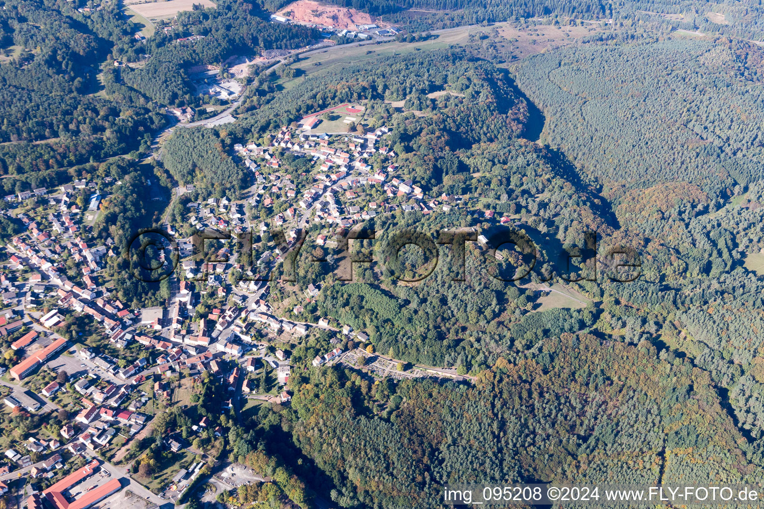 Lemberg in the state Rhineland-Palatinate, Germany from above