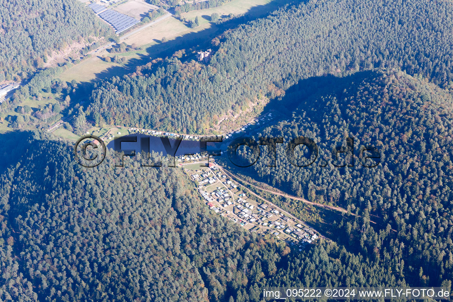 Camping Moosbachtal in Dahn in the state Rhineland-Palatinate, Germany