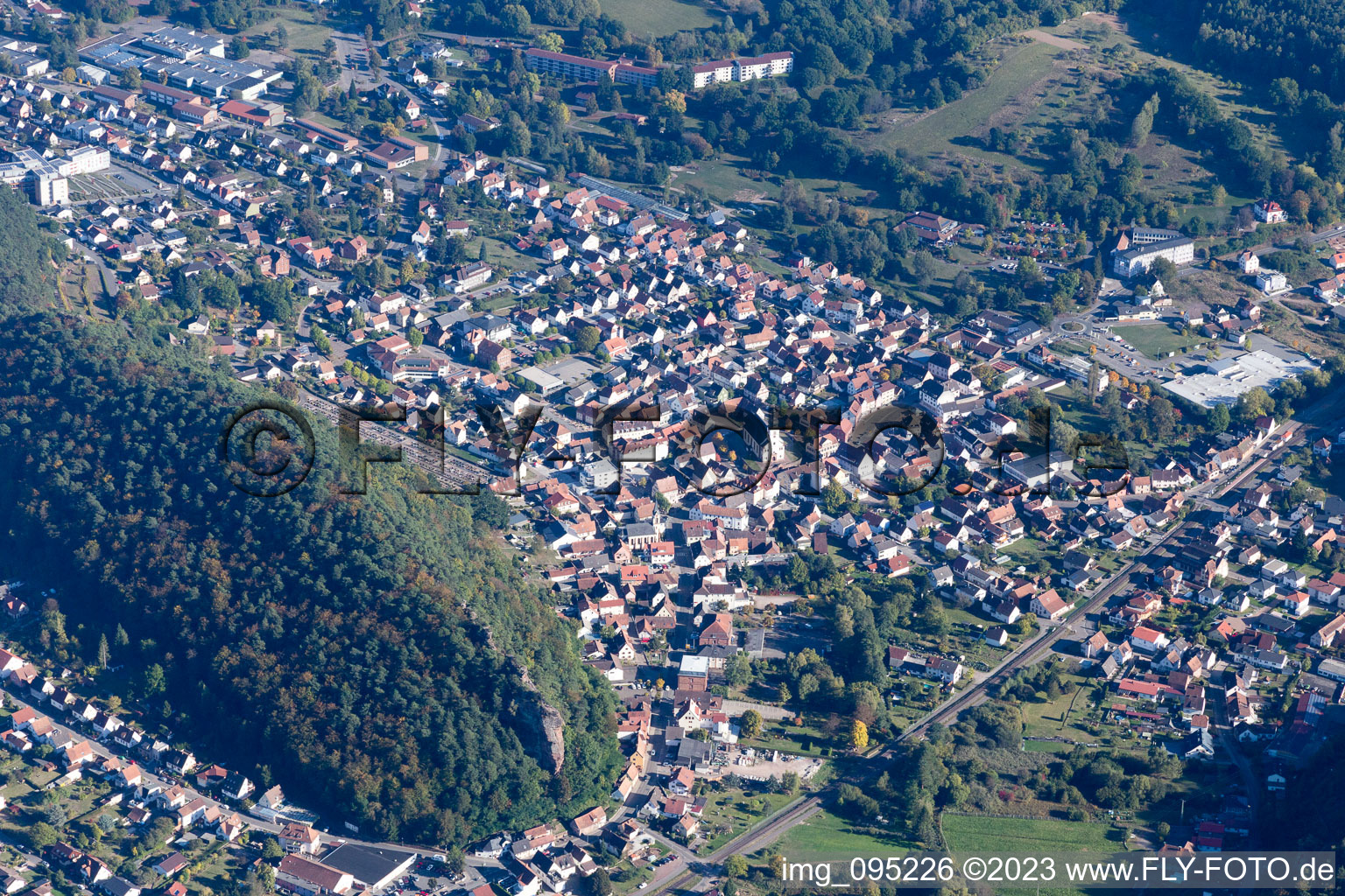 Dahn in the state Rhineland-Palatinate, Germany out of the air