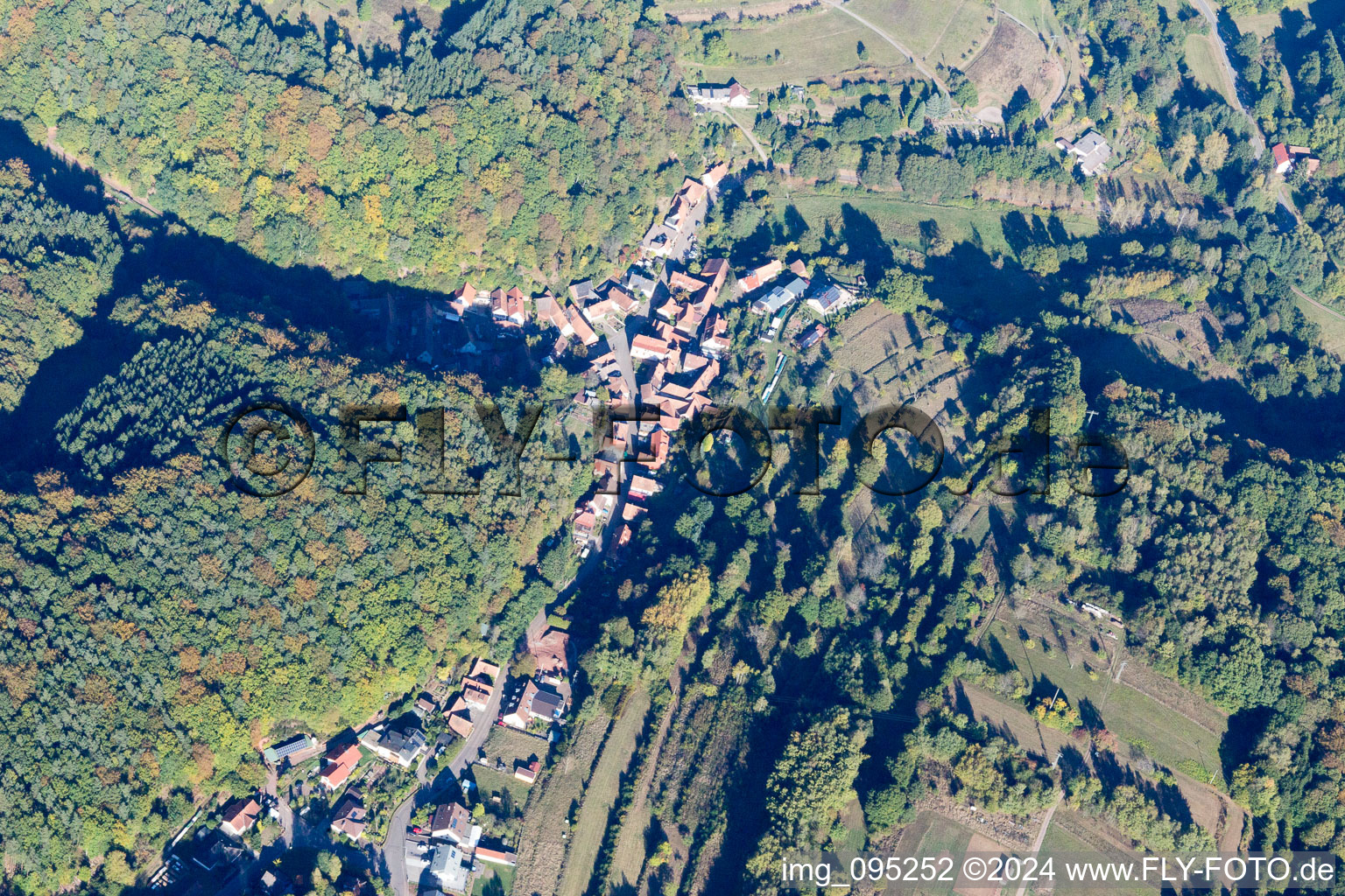 Bird's eye view of Oberschlettenbach in the state Rhineland-Palatinate, Germany