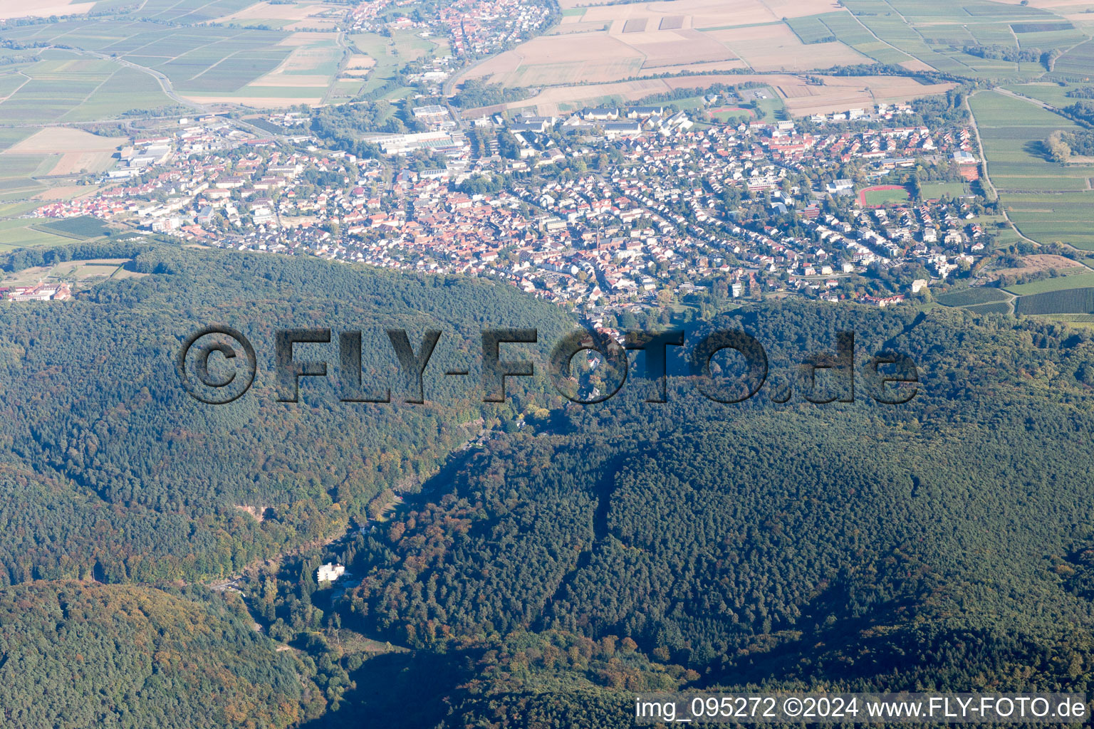 Bad Bergzabern in the state Rhineland-Palatinate, Germany from above