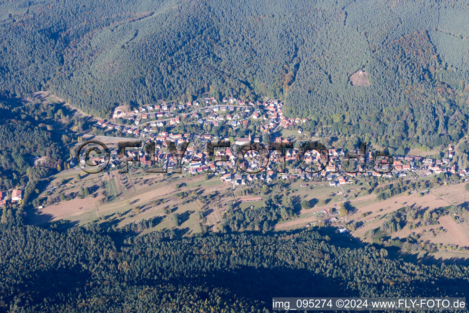 Böllenborn in the state Rhineland-Palatinate, Germany seen from above