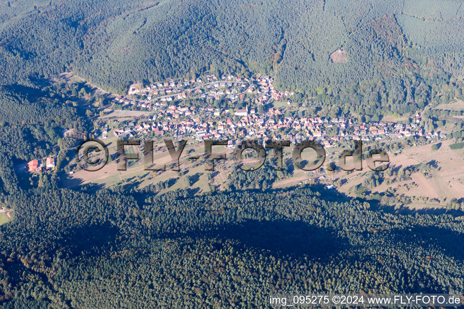 Böllenborn in the state Rhineland-Palatinate, Germany from the plane