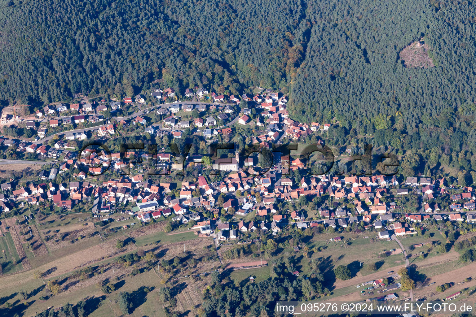 Bird's eye view of Böllenborn in the state Rhineland-Palatinate, Germany