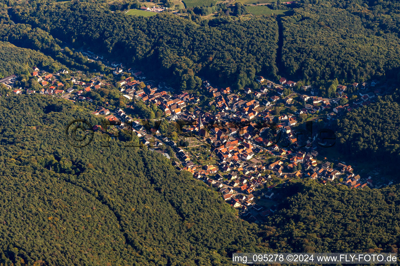 Dörrenbach in the state Rhineland-Palatinate, Germany from above