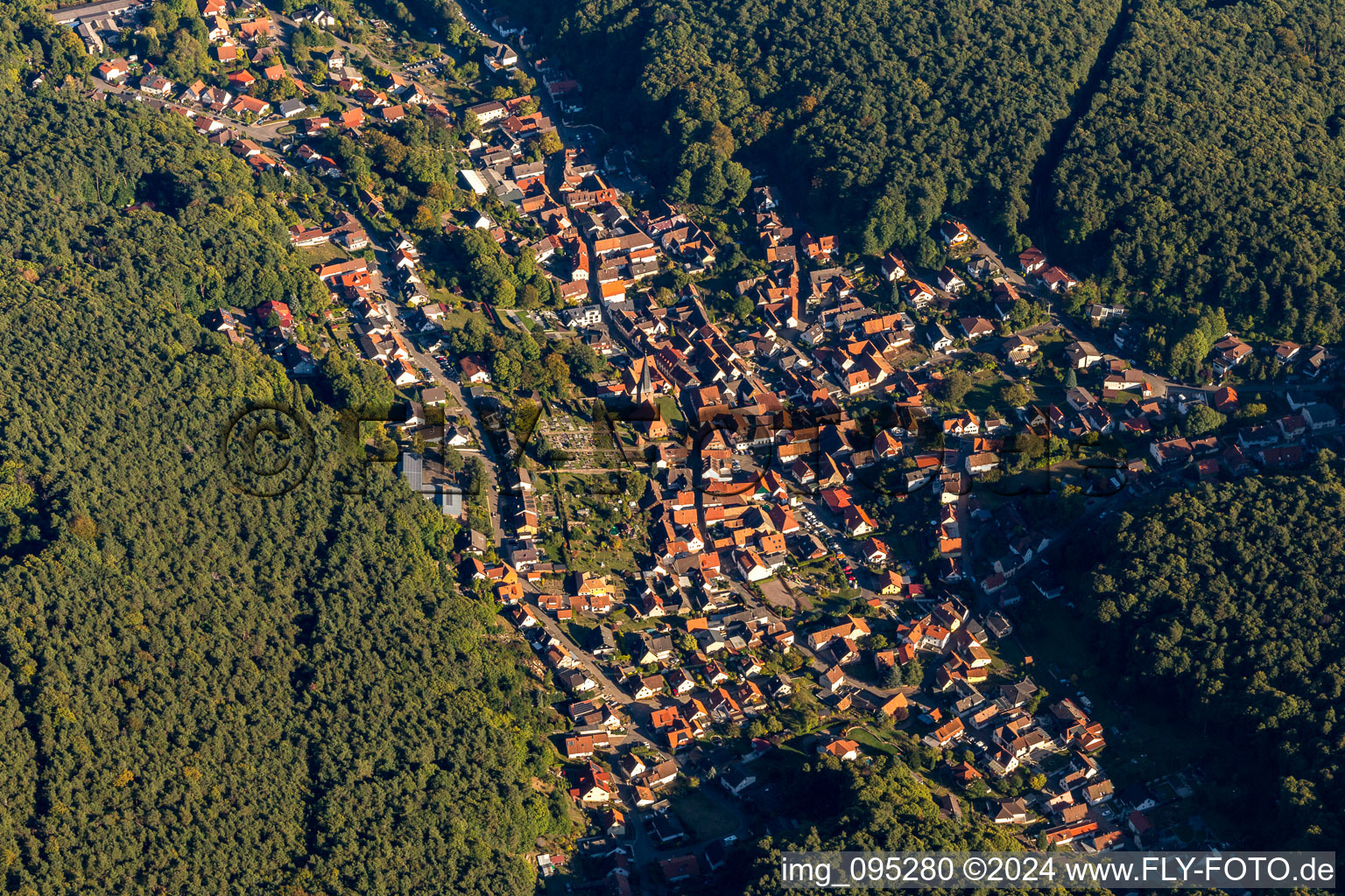 Dörrenbach in the state Rhineland-Palatinate, Germany out of the air