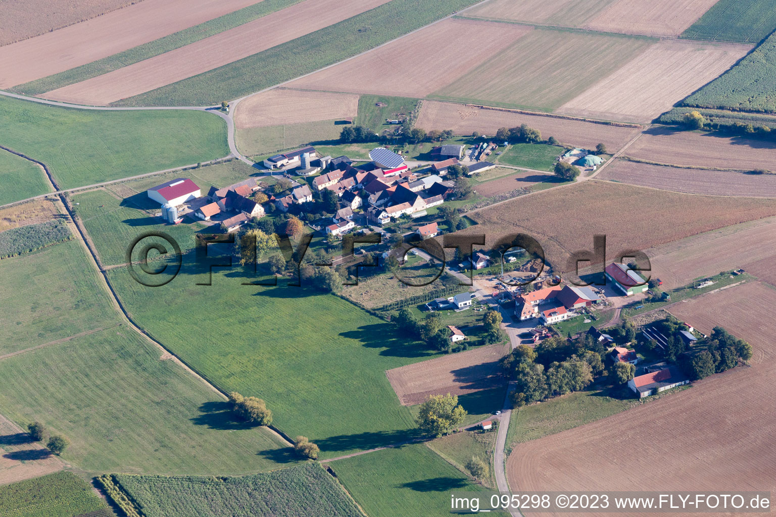 Deutschhof in the state Rhineland-Palatinate, Germany out of the air