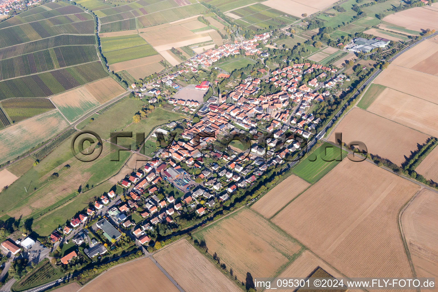 District Kapellen in Kapellen-Drusweiler in the state Rhineland-Palatinate, Germany out of the air