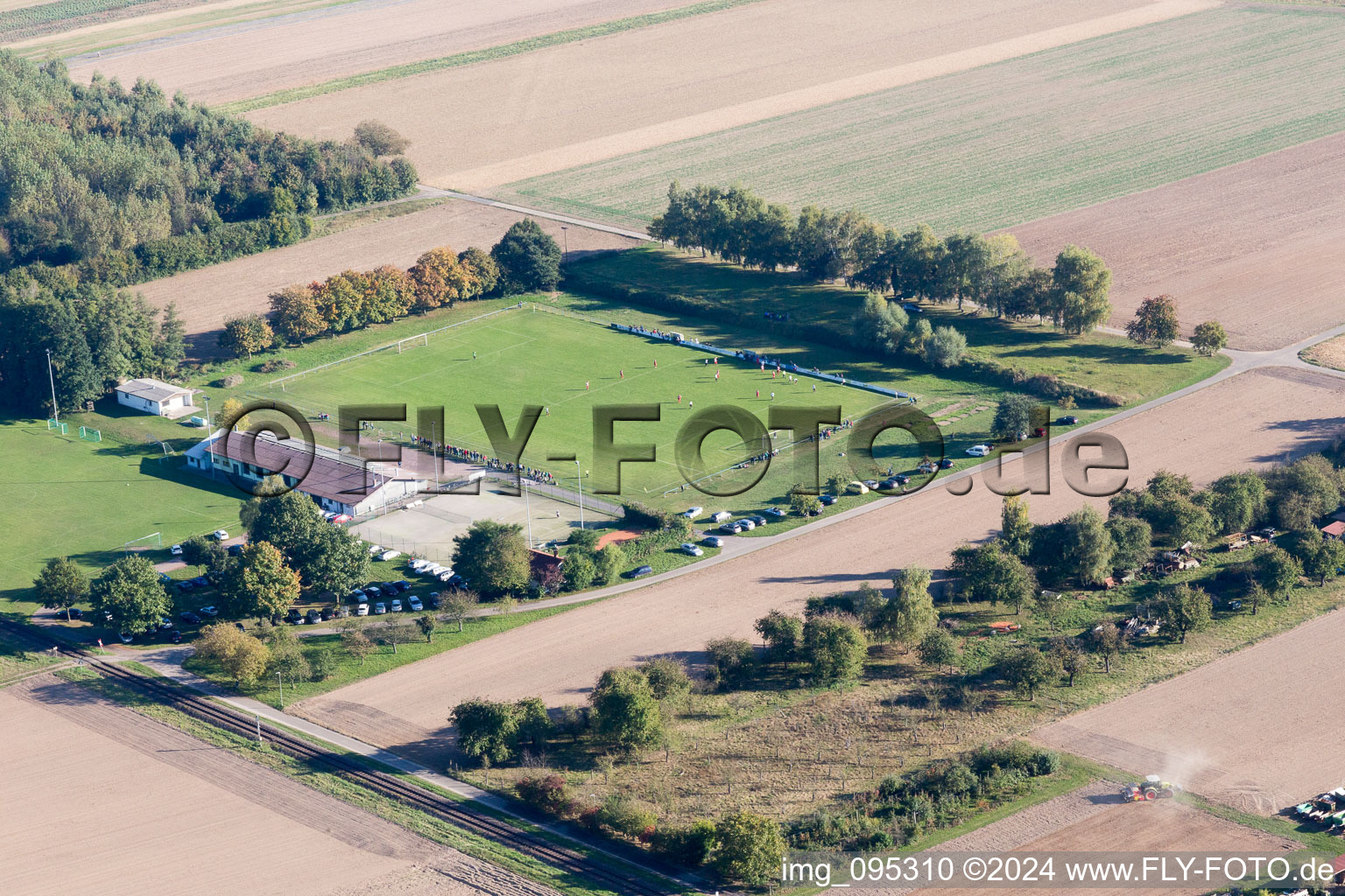 Barbelroth in the state Rhineland-Palatinate, Germany viewn from the air