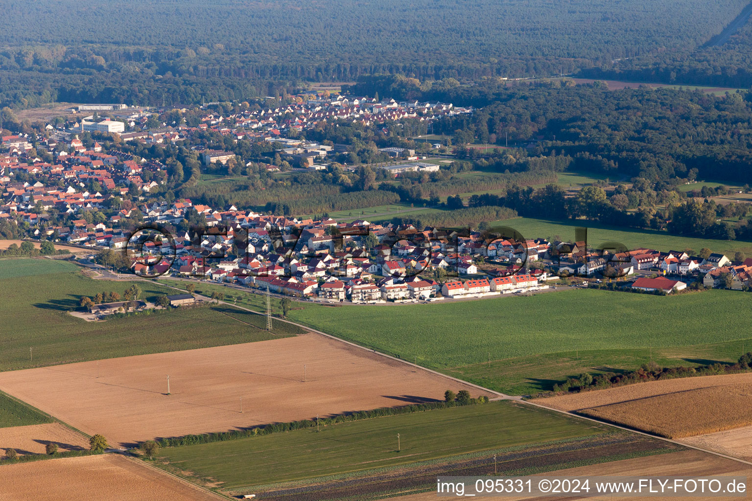 Kandel in the state Rhineland-Palatinate, Germany viewn from the air