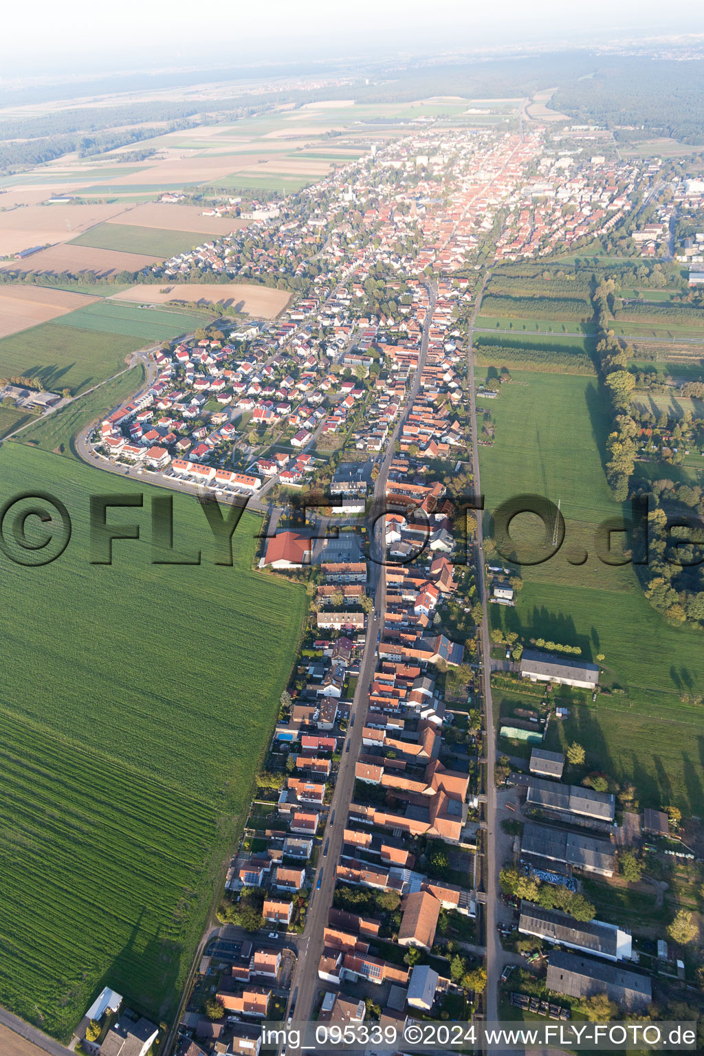 Drone recording of Kandel in the state Rhineland-Palatinate, Germany