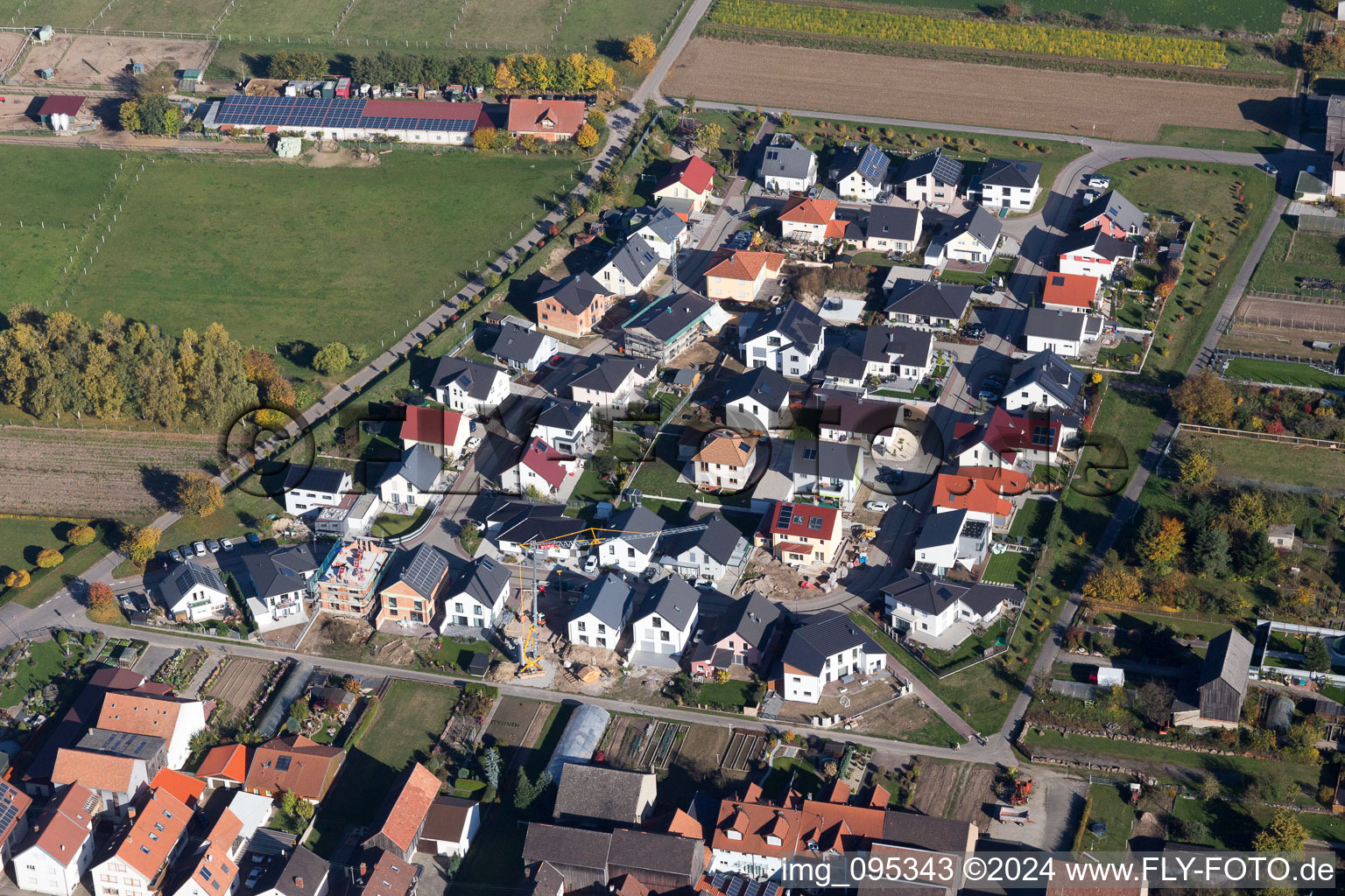 Aerial view of Hatzenbühl in the state Rhineland-Palatinate, Germany