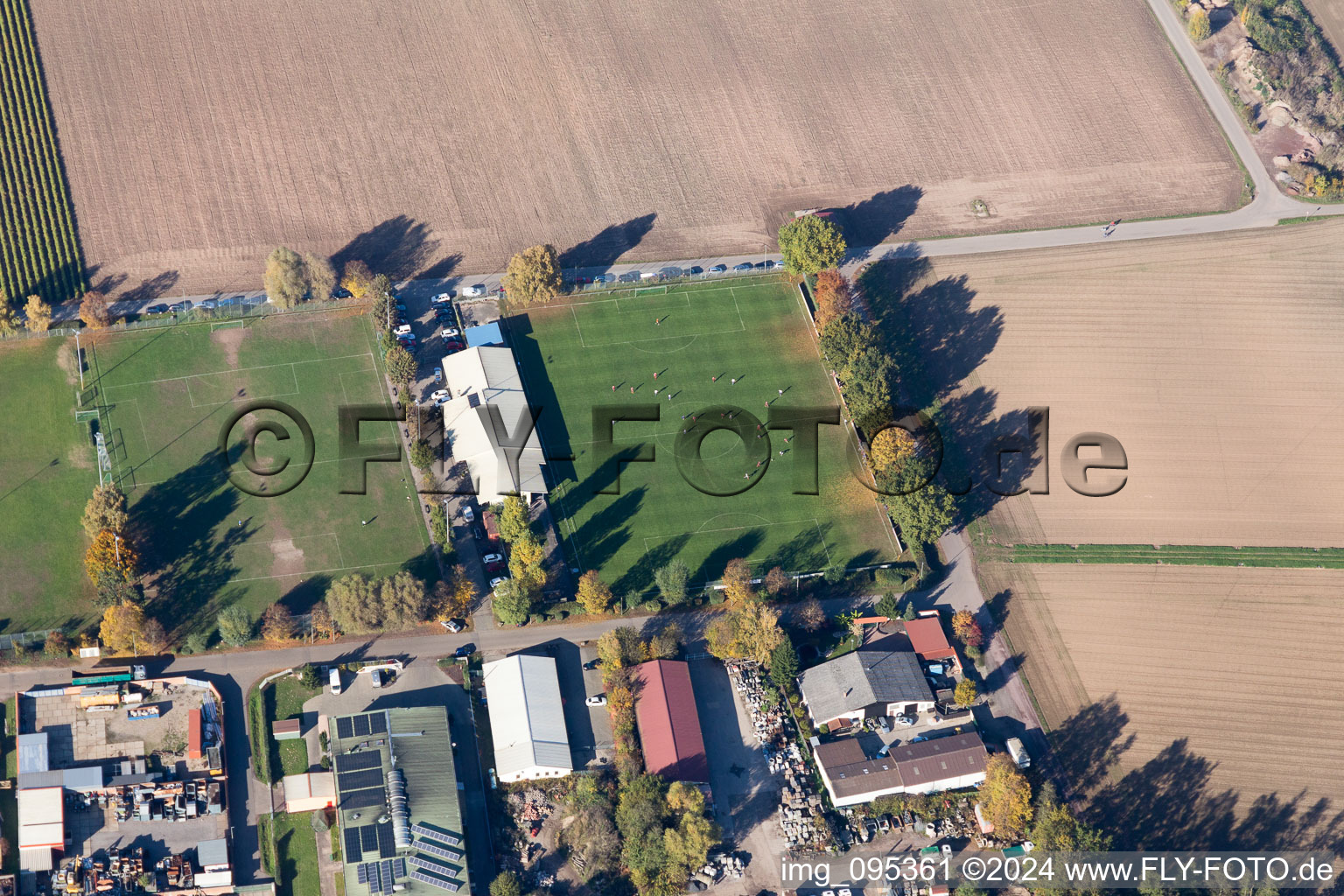 Bird's eye view of Lustadt in the state Rhineland-Palatinate, Germany