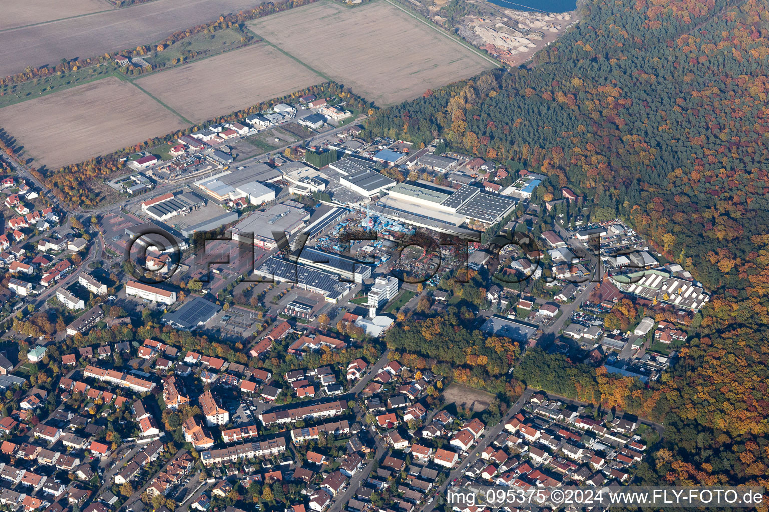 Drone image of Schifferstadt in the state Rhineland-Palatinate, Germany