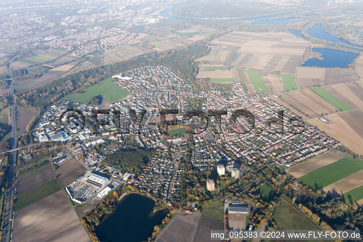 Neuhofen in the state Rhineland-Palatinate, Germany out of the air