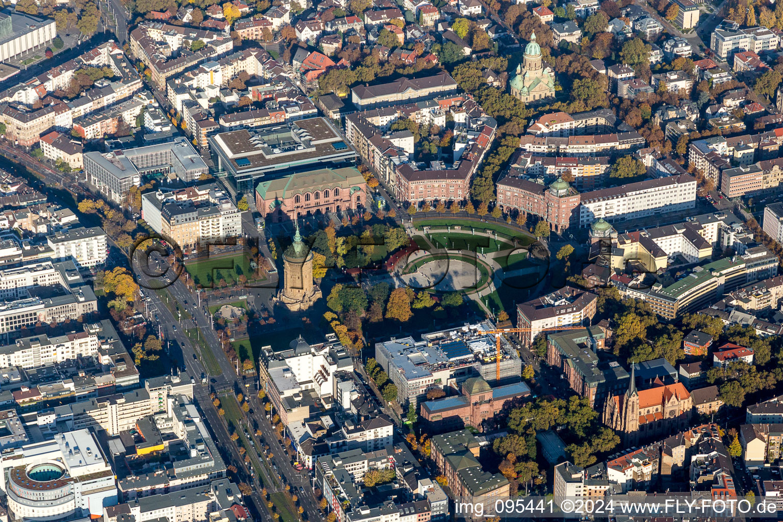 Augustaanlage water tower in the district Oststadt in Mannheim in the state Baden-Wuerttemberg, Germany