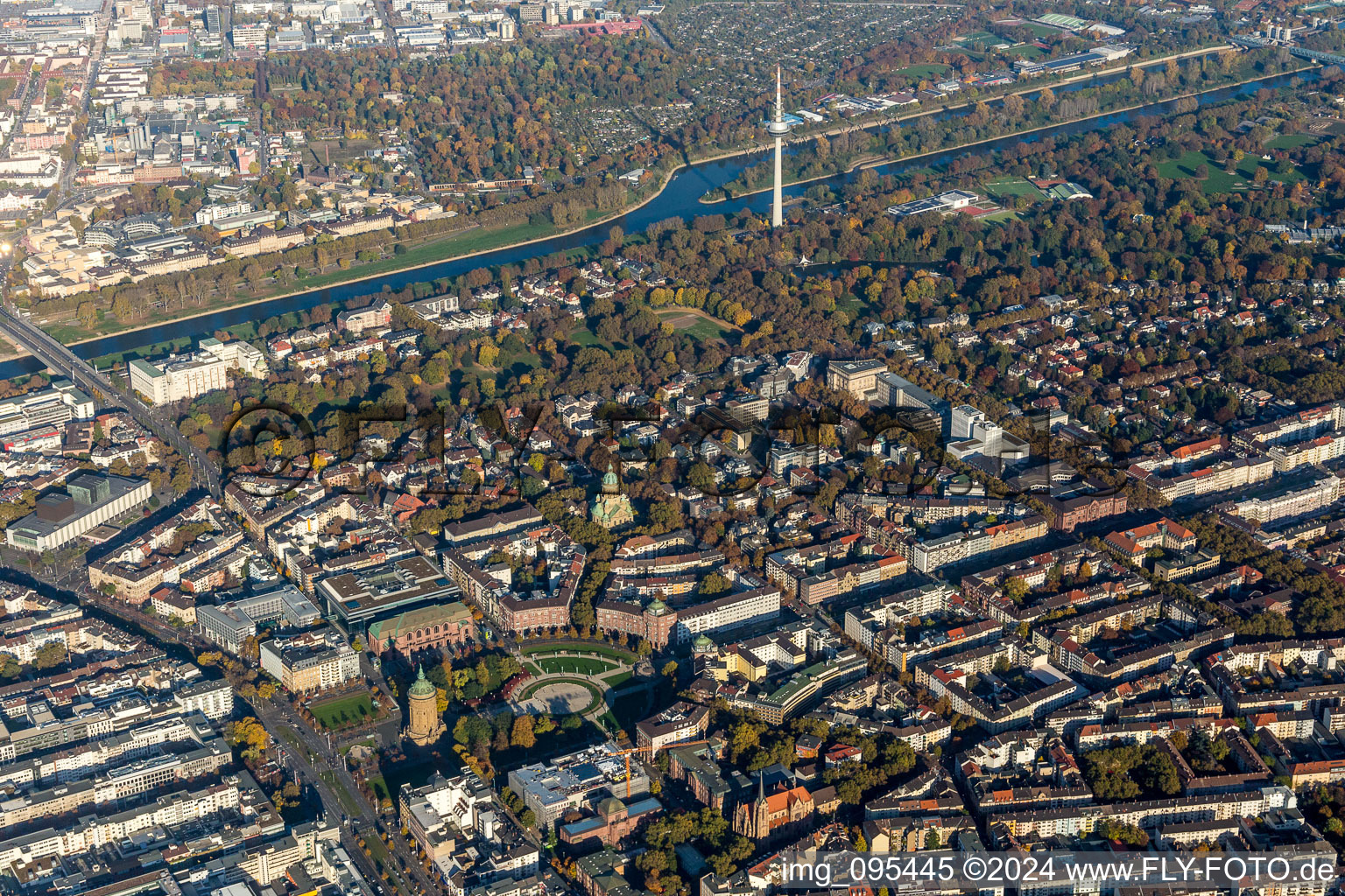 District Eastend between the Neckar river and Friedrichs-place in the city in Mannheim in the state Baden-Wurttemberg, Germany