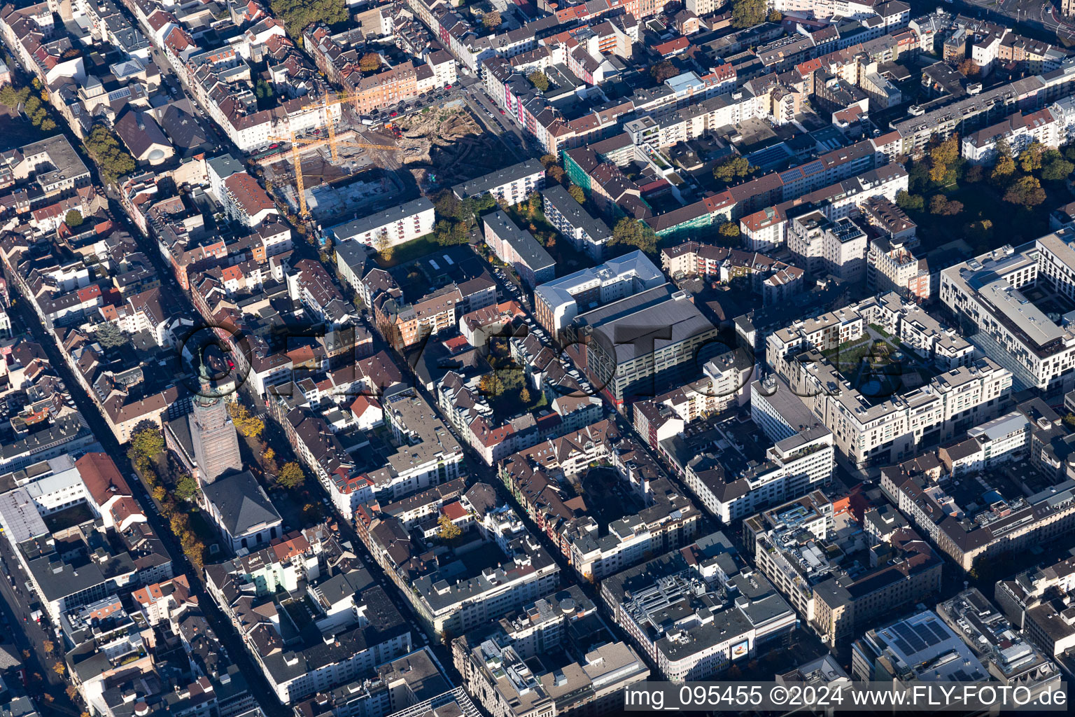 Aerial photograpy of Square city in the horseshoe of the ring in the district Innenstadt in Mannheim in the state Baden-Wuerttemberg, Germany