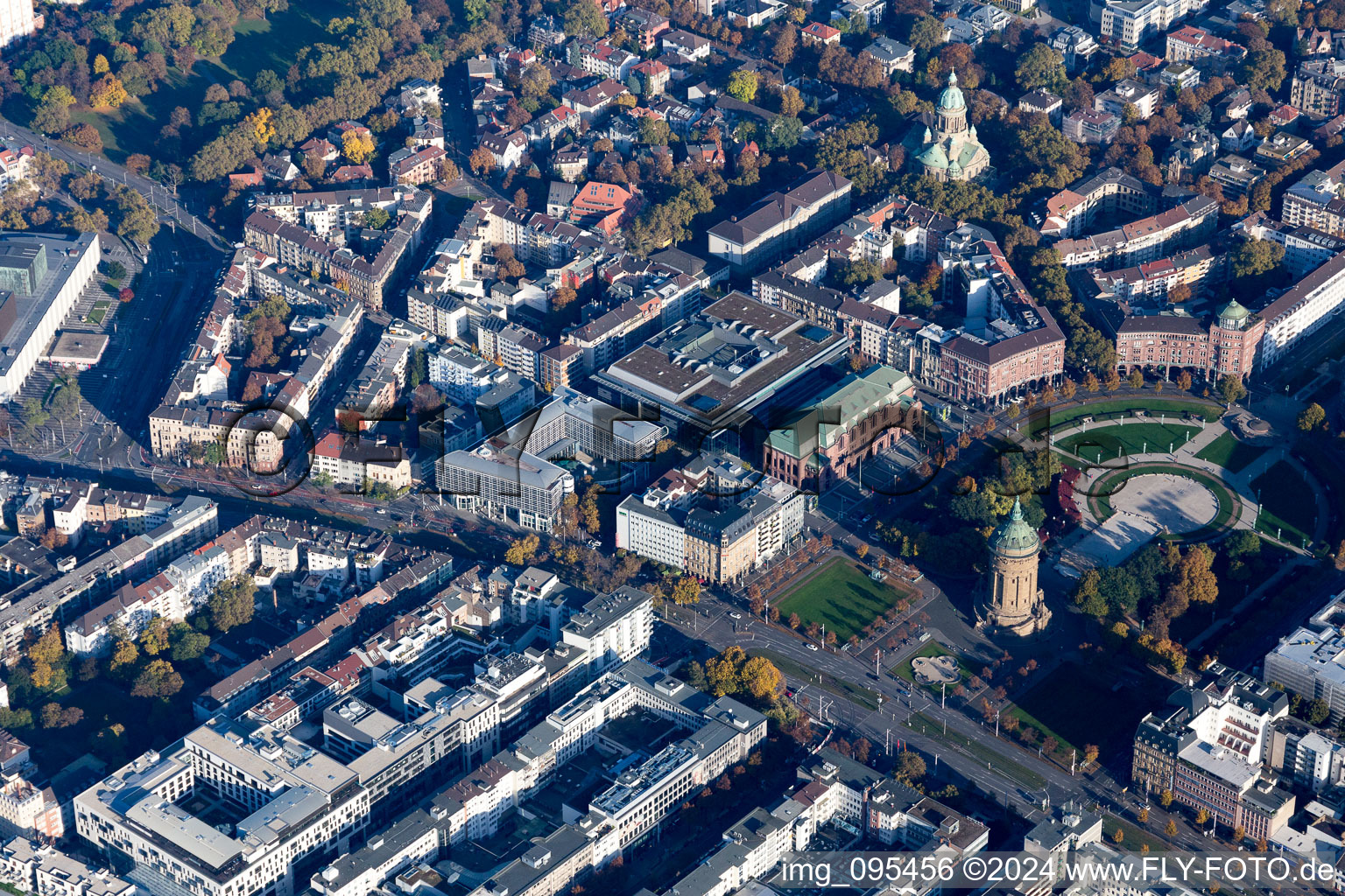 Water tower, Augustaanlage in the district Innenstadt in Mannheim in the state Baden-Wuerttemberg, Germany