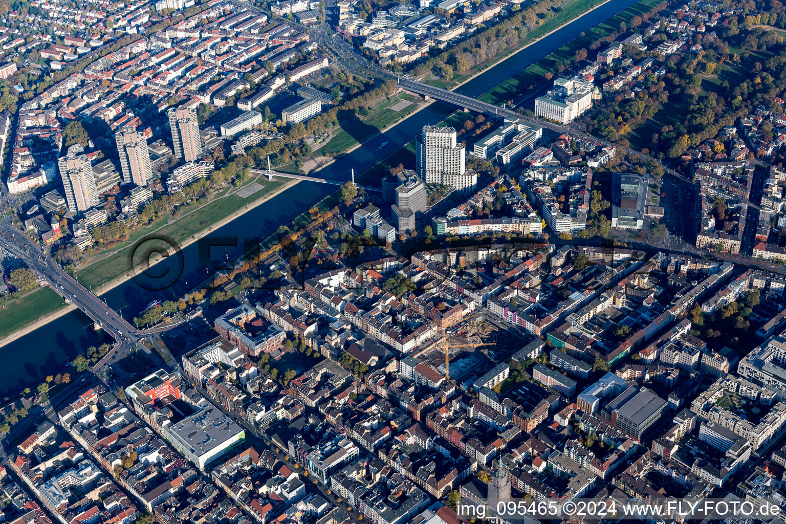 Aerial view of Neckarufer North Development in the district Neckarstadt-Ost in Mannheim in the state Baden-Wuerttemberg, Germany