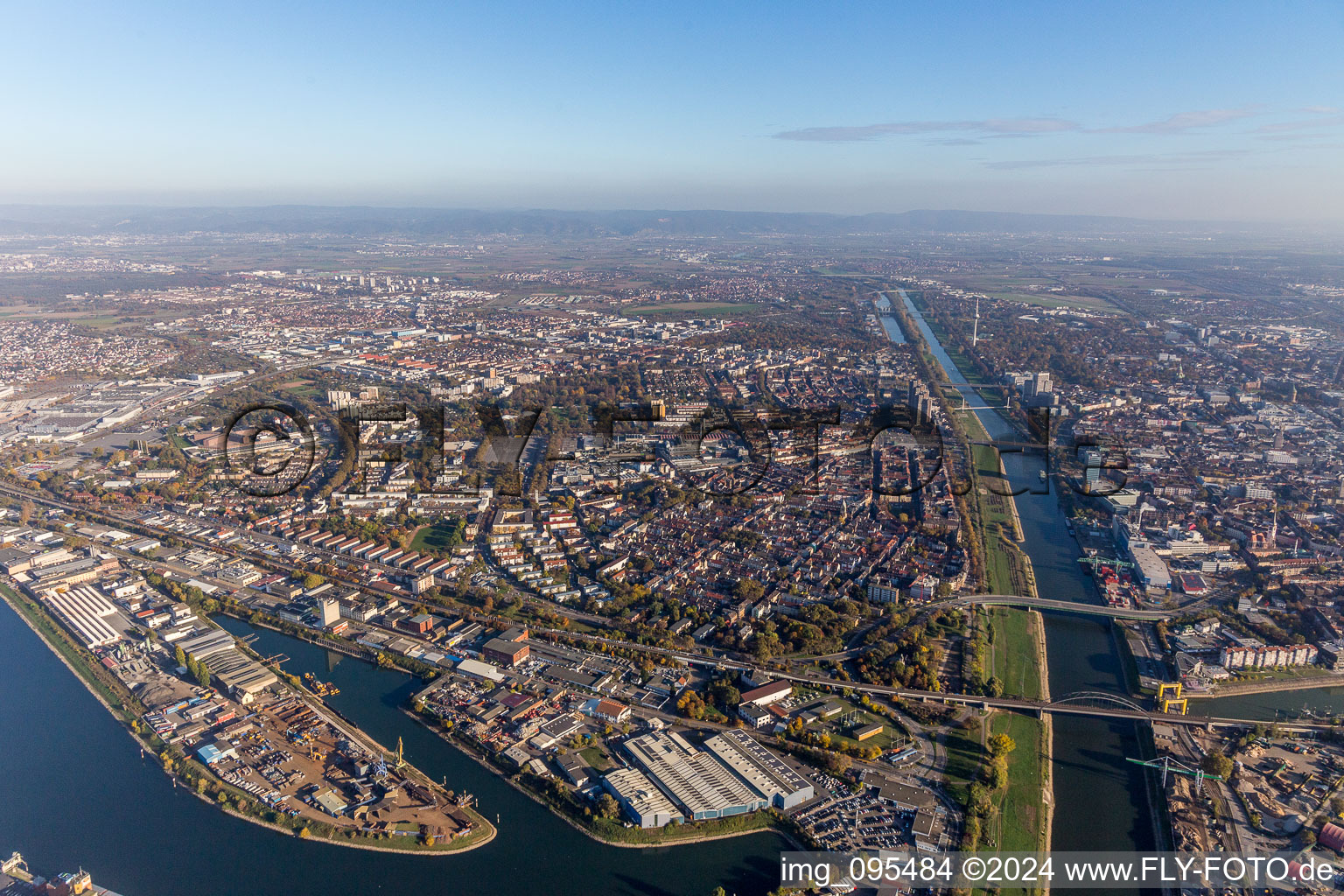 District Neckarstadt-West between old rhine and Neckar river in Mannheim in the state Baden-Wurttemberg, Germany