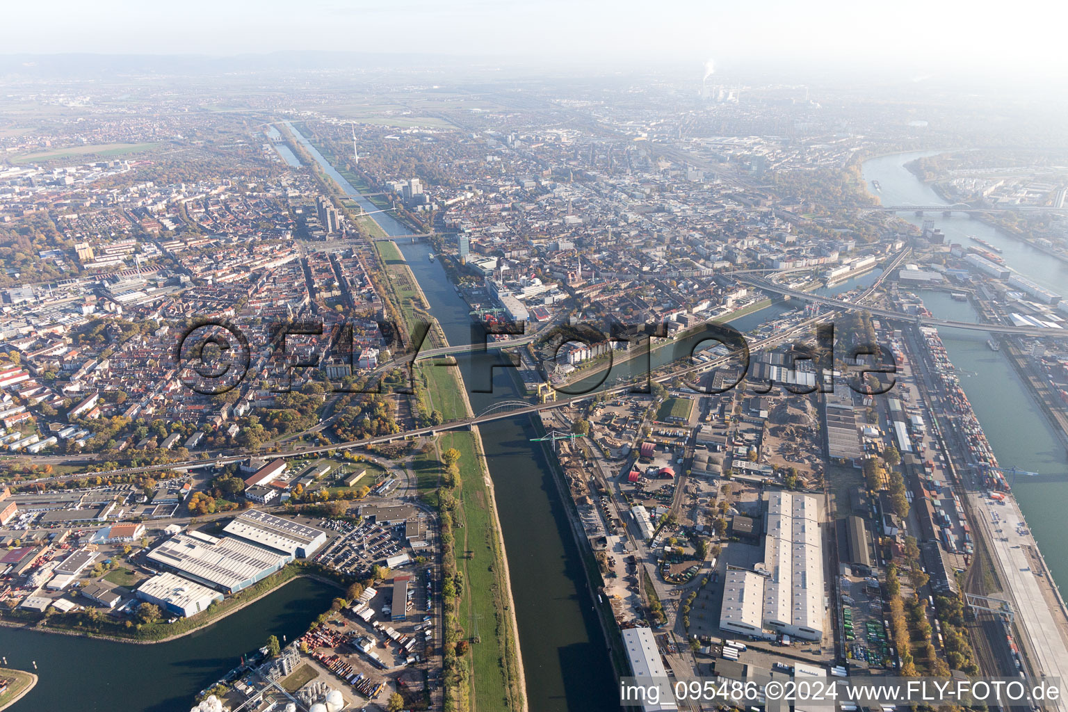 Jungbusch Bridge in the district Neckarstadt-West in Mannheim in the state Baden-Wuerttemberg, Germany