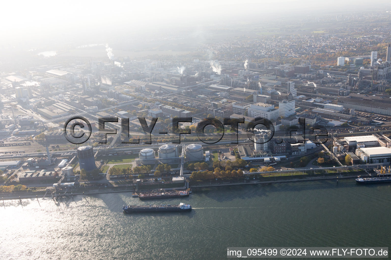 District BASF in Ludwigshafen am Rhein in the state Rhineland-Palatinate, Germany seen from a drone