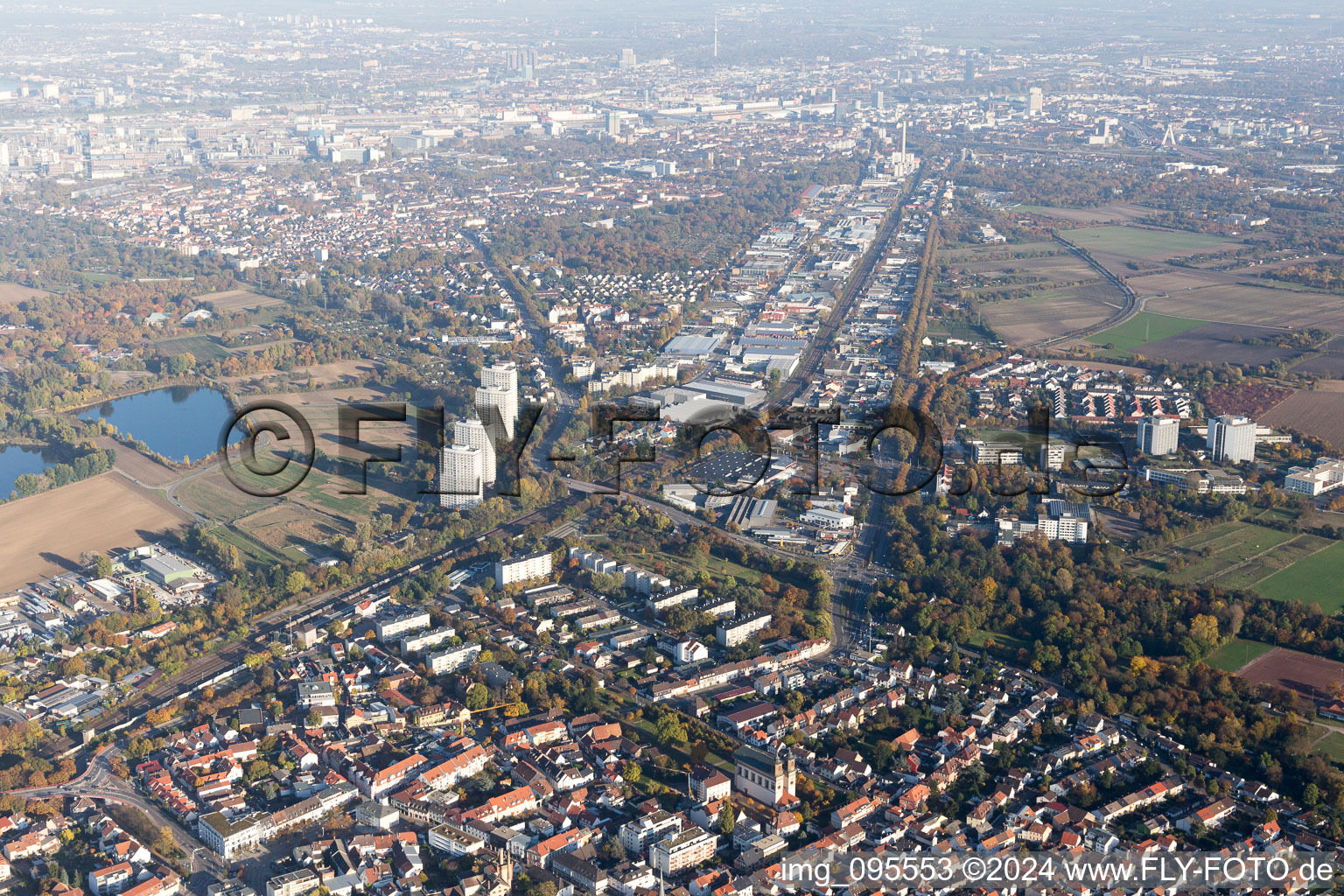 Mannheimer Street in the district Oggersheim in Ludwigshafen am Rhein in the state Rhineland-Palatinate, Germany