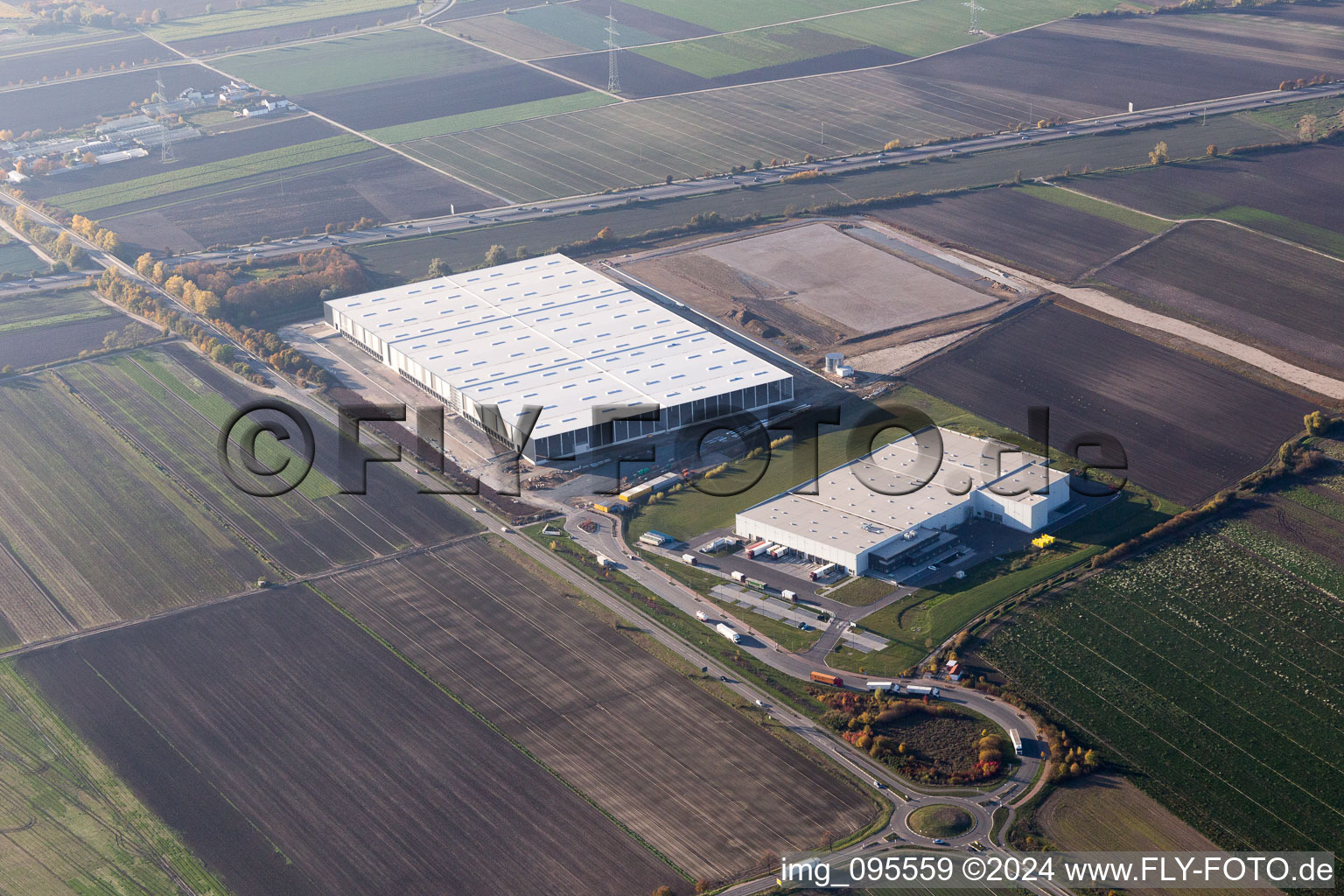 Construction site to build a new building complex on the site of the logistics center of  Inc. in Frankenthal in the state Rhineland-Palatinate