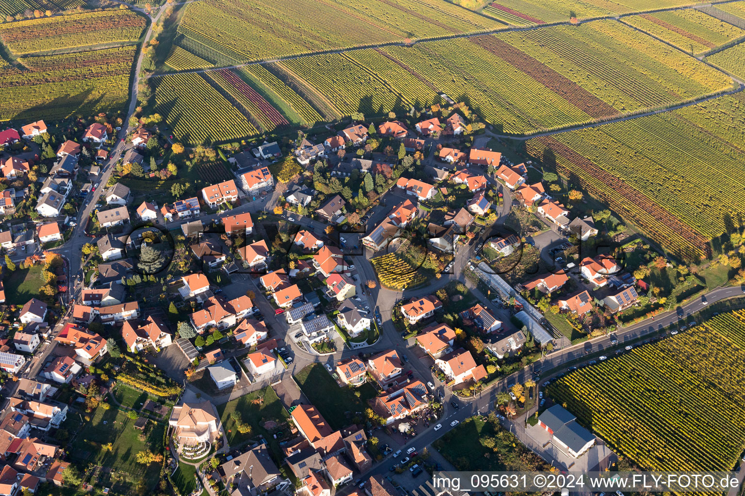 Sankt Martin in the state Rhineland-Palatinate, Germany out of the air